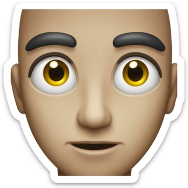 Wide open eyes with straight mouth line sticker