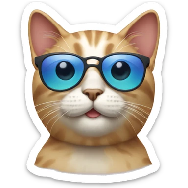 Cat with sunglasses sticker