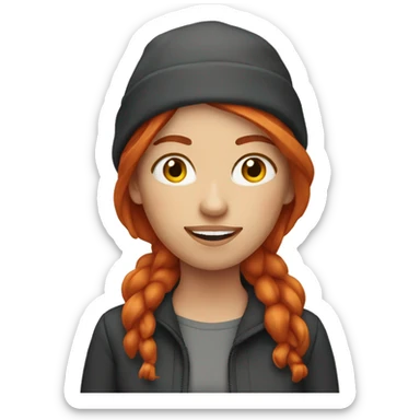 25 year old red haired female shopping sticker