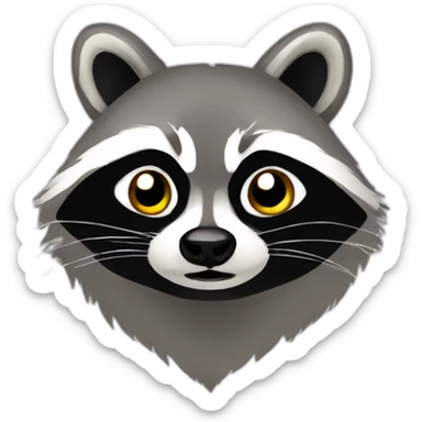 a raccoon in blob style sticker