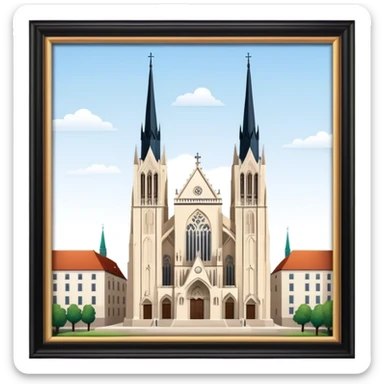 Zagreb Cathedral Landmark Emoji – Depicting its Gothic architecture and twin spires. sticker