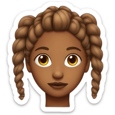 Brown girl with tied hair sticker