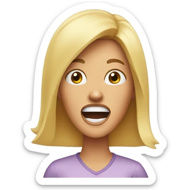 woman yelling sticker