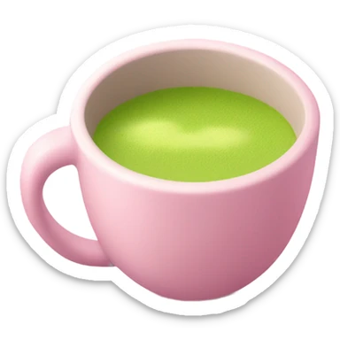 matcha in a light pink mug  sticker