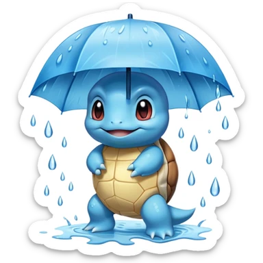 Squirtle in rain sticker