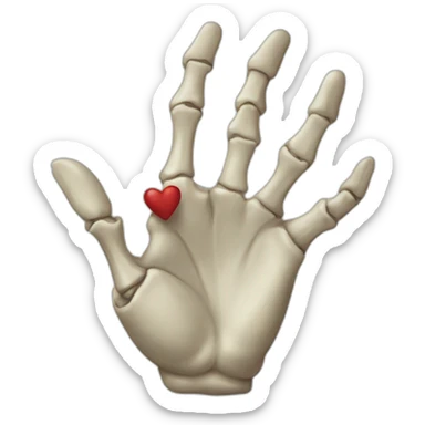 skull hand in the shape of love sticker