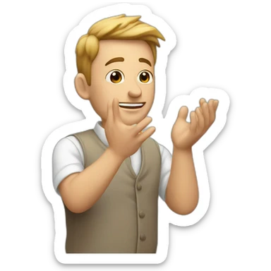 man clapping hands with bug flying in between them sticker