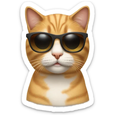 Cat with sunglasses sticker