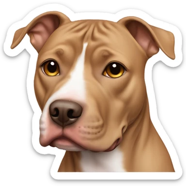 light brown american pitbull terrier with light brown eyes sticker