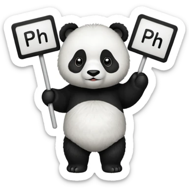 Сделай эмодзи где стоит панда у нее в руках табличка а на табличке написано @ph1lanthropov sticker