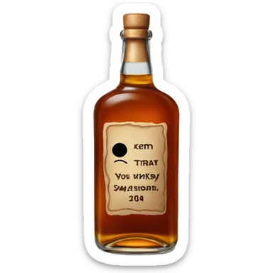 Whiskey bottle sticker