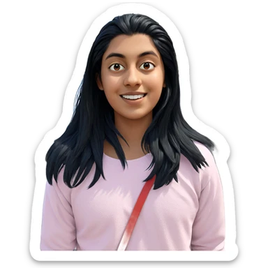 smiling boy with black hair sticker