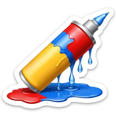 tube of paint with drops of color sticker