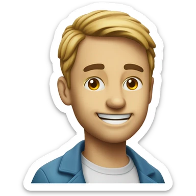 Un'emoji sorridente con una lacrima che gli scende dall'occhio destr sticker