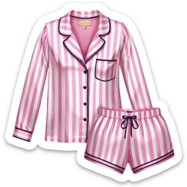 Striped pink and white silk Victoria’s Secret pajama set sticker