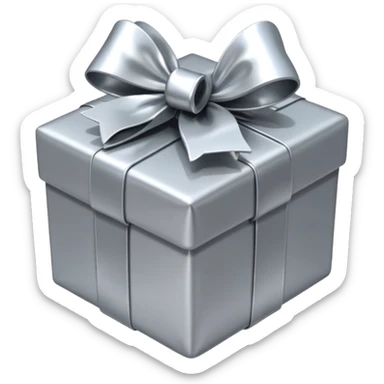 silver present with silver bow sticker
