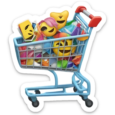 cart full of stickers sticker