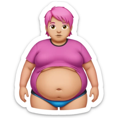  fat tan pink hair nicki minaj with inflated belly sticker