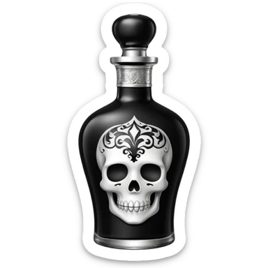 an elegant black poison bottle sticker