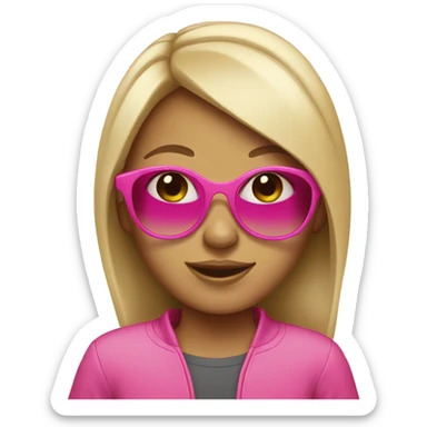 Girl whit sunglasses pinks  sticker