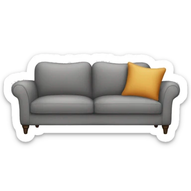 Gray couch with good legs and fall throw pillows sticker