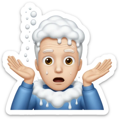 smiley throws up, rolling his eyes upward, white foam pours from his mouth sticker