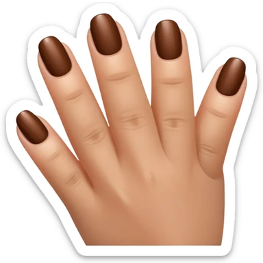 💅🏼 comme cet émoji, mais les ongles et le vernis en marron sticker