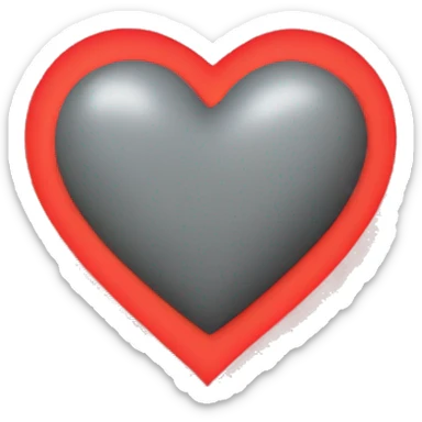 Grey heart surrounded in red light sticker