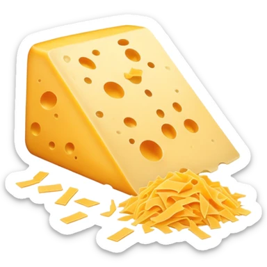 Shredded cheese sticker