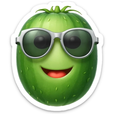 cucumber with sunglasses on sticker