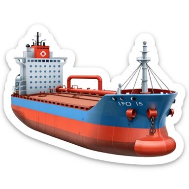 Seaport with a tanker in PNG format sticker