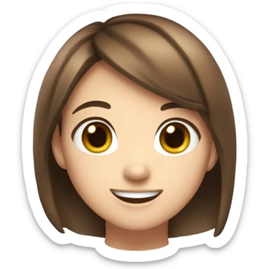 cute brown haired girl with ani sticker