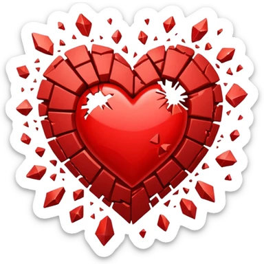 exploding heart sticker
