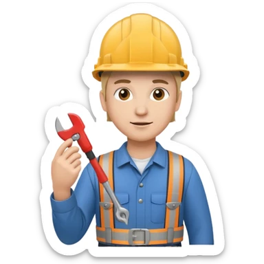engineer, looking sideways wearing a hard hat  sticker