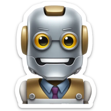 Robot sommelier con bigote largos y enroscados  sticker