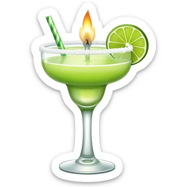 Lime Margarita with one birthday candle sticker