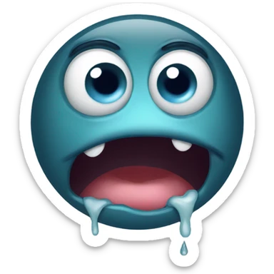 a one eye monster crying with one tear sticker