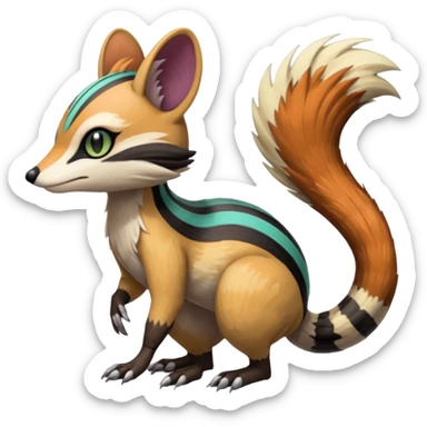 Meloetta-Numbat-Vernid-Trico-Sergal-Protogen-Primagen-Pokémon-Fakémon-creature sticker