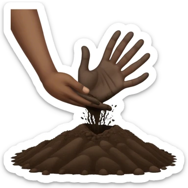 Black man hand coming out of dirt sticker