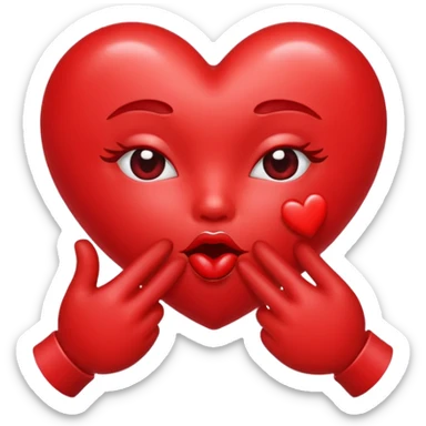 Heart blowing kisses sticker