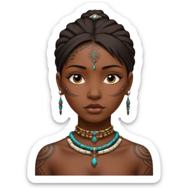 tribal girl Tattooed, empty neck sticker