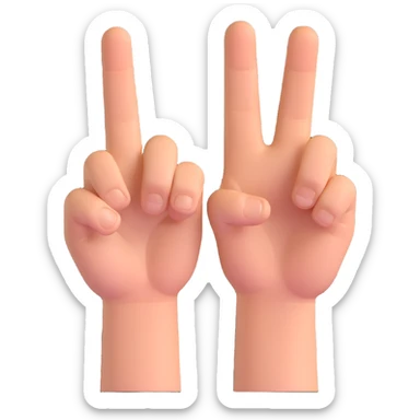 two hands showing double middle fingers, thumbs extended sticker