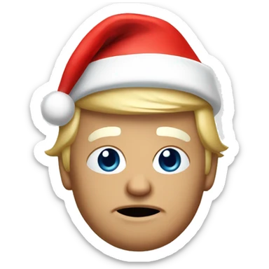 Donald trump in a Santa hat sticker