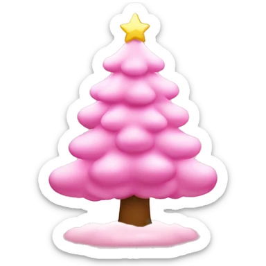 Kerstboom met licht roze kerstballen zonder gezicht sticker