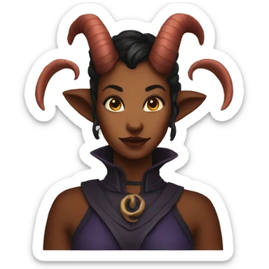 female tiefling sticker