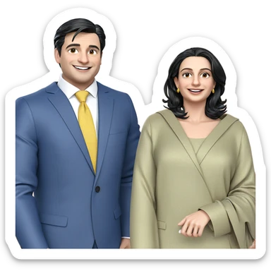 formal smiles and stylish attire sticker