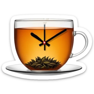 Tea mixed ng a clock  sticker