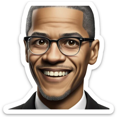 Realistic image of Malcolm x smiling  sticker