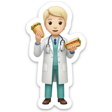 Doctor eating full body sticker
