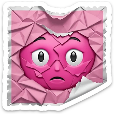 mac os mixed papers skeuomorphic pink sticker